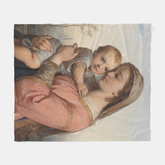 Madonna en Child Fleece Deken (Voorkant (Horizontaal))