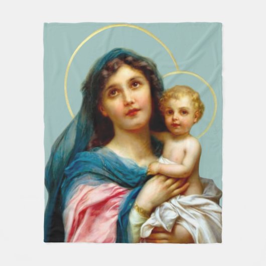 Madonna en Child Fleece Deken (Voorkant)