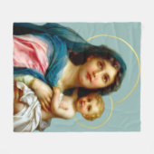 Madonna en Child Fleece Deken (Voorkant (Horizontaal))