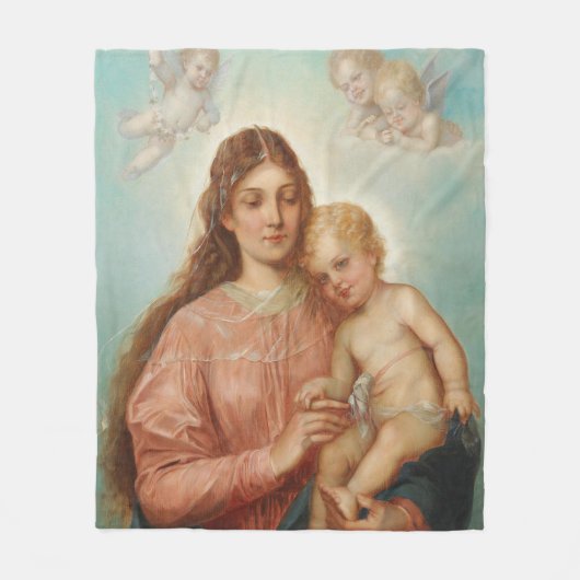 Madonna en Child Fleece Deken (Voorkant)