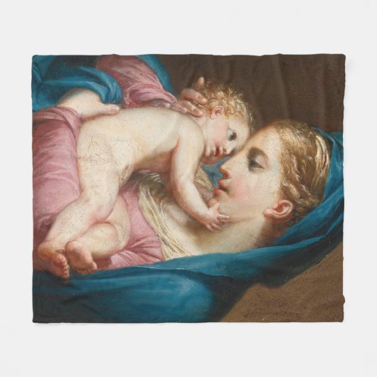 Madonna en Child Fleece Deken (Voorkant (Horizontaal))
