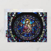 Madonna en Child - gekleurd glas Briefkaart (Voorkant / Achterkant)