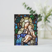 Madonna en Child - gekleurd glas Briefkaart (Staand voorkant)