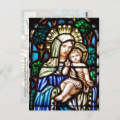 Madonna en Child - gekleurd glas Briefkaart (Voorkant / Achterkant)