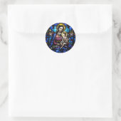 Madonna en Child Glas in lood Kijk Ronde Sticker (Tas)