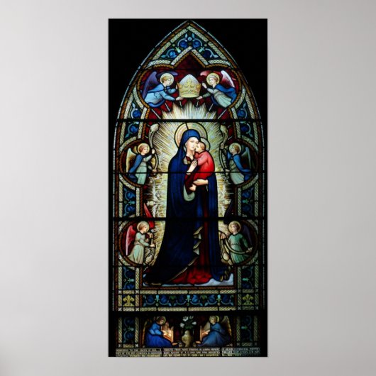 Madonna en Child Glas in lood Poster (Voorkant)