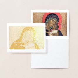 Madonna en Child Gold Foil Card Folie Kaarten