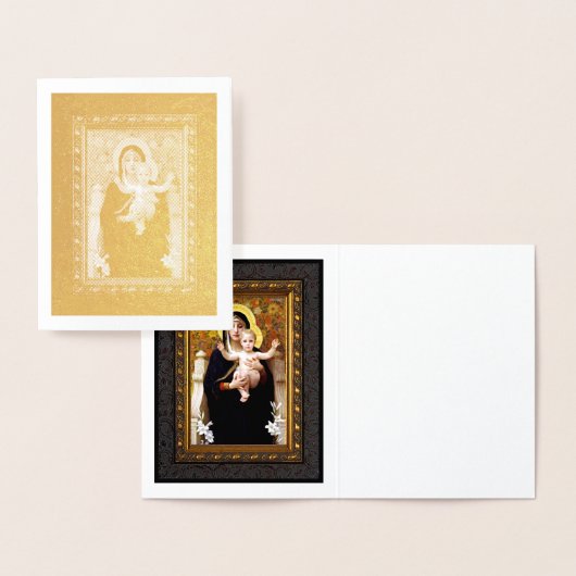 Madonna en Child Gold Foil Holiday Note Kaart (Display)