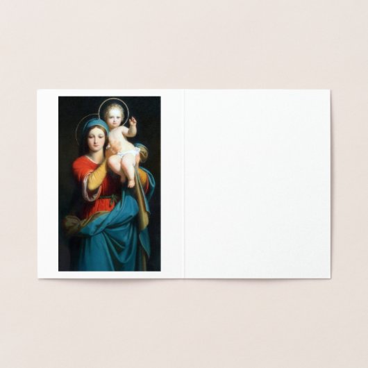 Madonna en Child Gold Foil Note Card Folie Kaarten (Binnen)