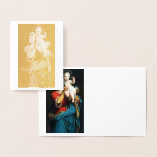Madonna en Child Gold Foil Note Card Folie Kaarten (Display)
