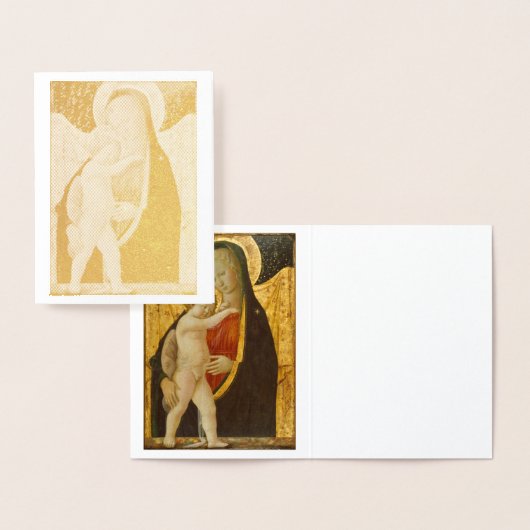 Madonna en Child Gold Foil Note Card Folie Kaarten (Display)