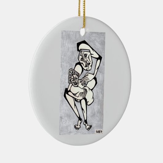 Madonna en Child "Het gaat over liefde" Keramisch Ornament (Rechts)