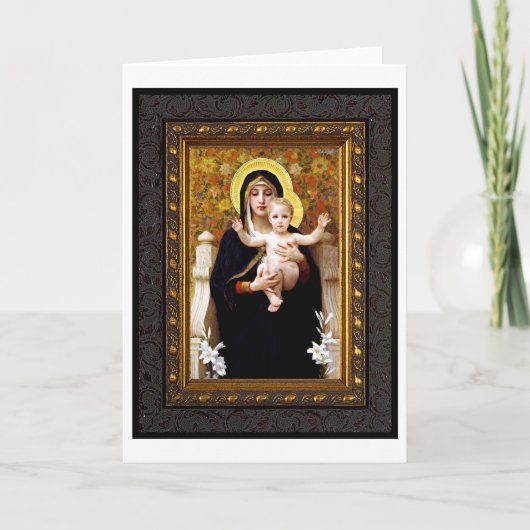 Madonna en Child Holiday Kaart met Kerstmis (Voorkant)