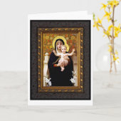 Madonna en Child Holiday Kaart met Kerstmis (Gele Bloem)