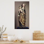 Madonna en Child, houten sculptuur Poster (Keuken)