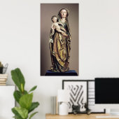 Madonna en Child, houten sculptuur Poster (Thuiskantoor)