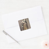 Madonna en Child, houten sculptuur Vierkante Sticker (Envelop)