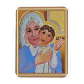 Madonna en Child Icon-papiergewicht Magneet (Verticaal)