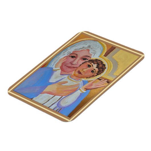 Madonna en Child Icon-papiergewicht Magneet (Linkerzijde)