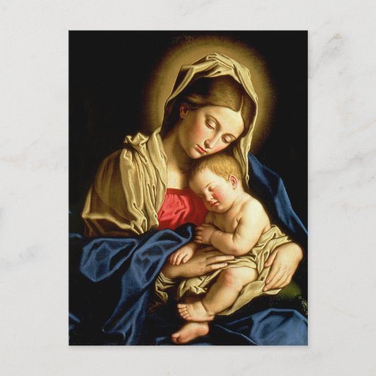 Madonna en Child Jesus - Sassoferrato Briefkaart (Voorkant)
