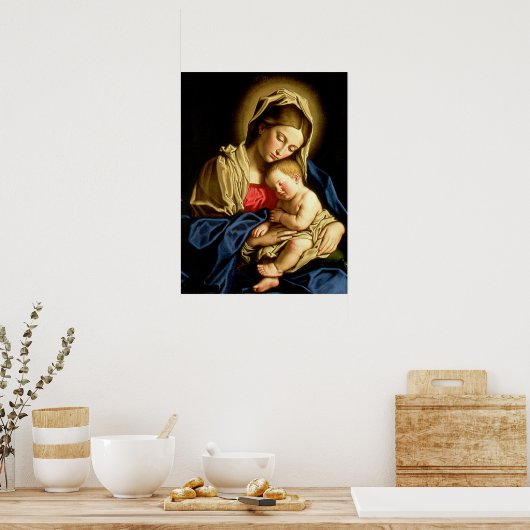 Madonna en Child Jesus - Sassoferrato Poster (Keuken)