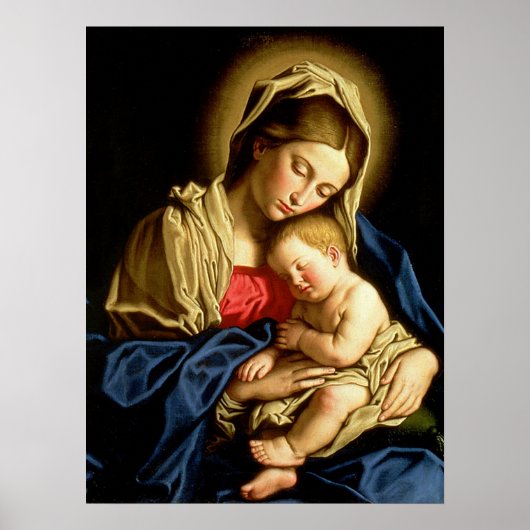 Madonna en Child Jesus - Sassoferrato Poster (Voorkant)