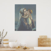 Madonna en Child Jesus Vintage poster print kunst (Keuken)
