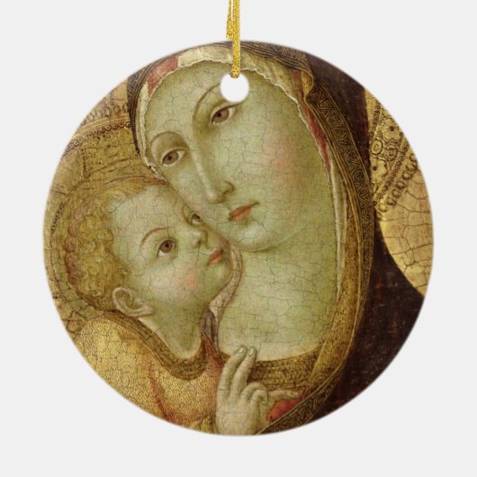 Madonna en Child Keramisch Ornament (Achterkant)