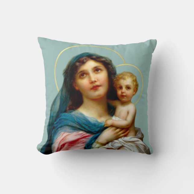 Madonna en Child Kussen (Voorkant)