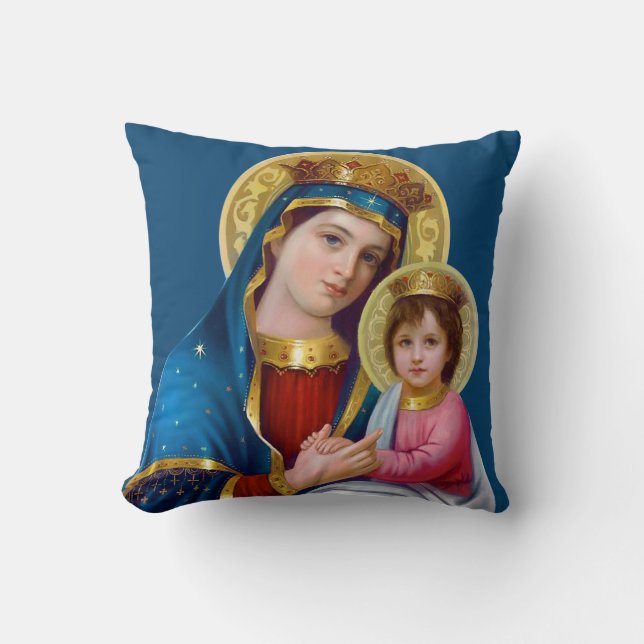 Madonna en Child Kussen (Voorkant)