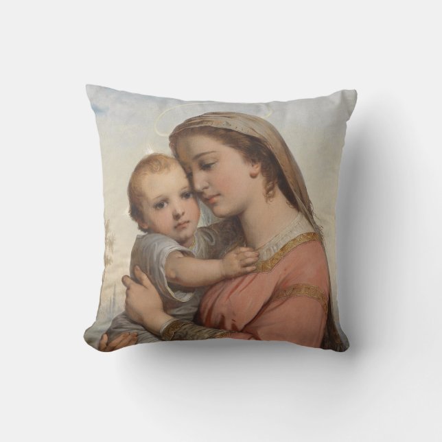 Madonna en Child Kussen (Voorkant)
