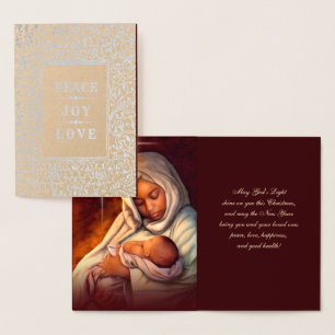 Madonna en Child Luxury Real Folie kerstKaarten Kaarten