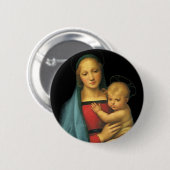 Madonna en Child, Madonna del Granduca van Raphael Ronde Button 5,7 Cm (Voorkant /achterkant)