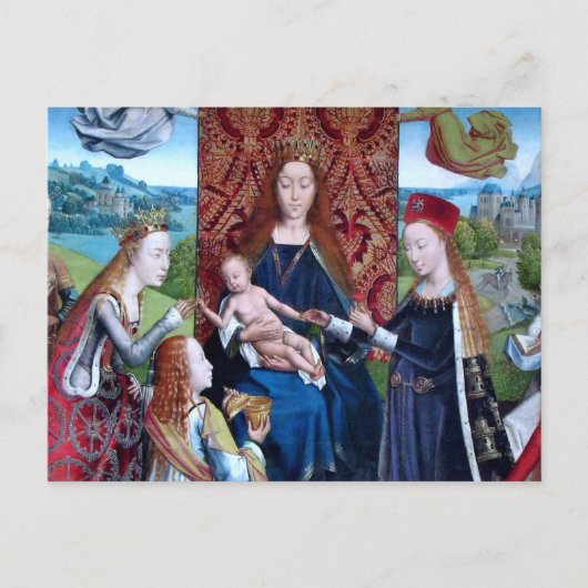 Madonna en Child met 3 heiligen (detail; M 070) Briefkaart (Voorkant)