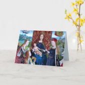 Madonna en Child met 3 heiligen (detail; M 070) Kaart (Gele Bloem)