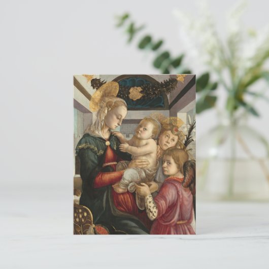 Madonna en Child met Angels | Botticelli Briefkaart (Staand voorkant)
