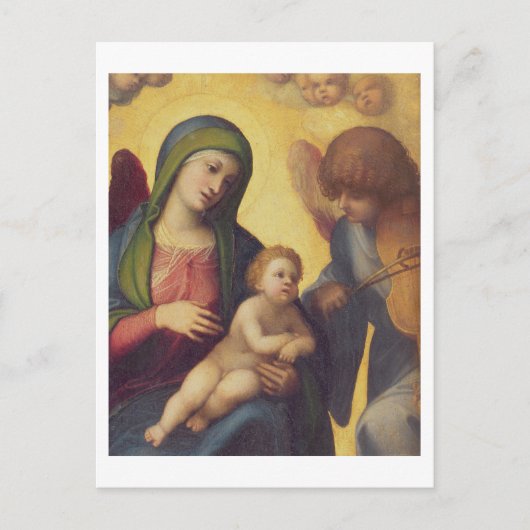 Madonna en Child met Angels c.1510-15 (olie op pa) Briefkaart (Voorkant)