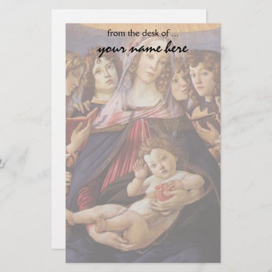 Madonna en Child met Angels van Sandro Botticelli Briefpapier (Voorkant / Achterkant)