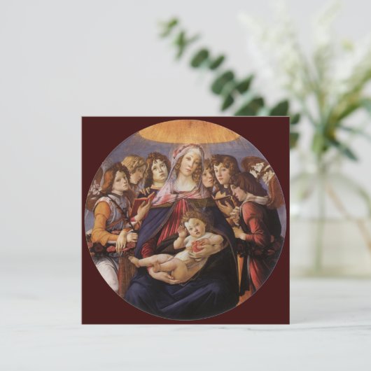 Madonna en Child met Angels van Sandro Botticelli Kaart (Staand voorkant)