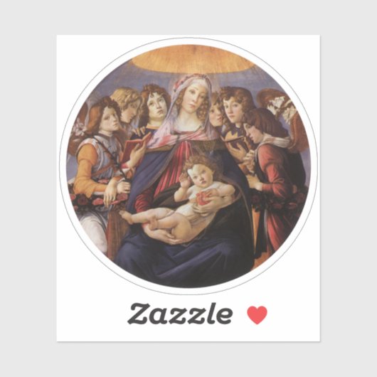 Madonna en Child met Angels van Sandro Botticelli Sticker (Vel)