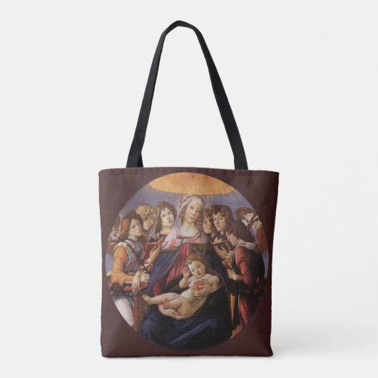 Madonna en Child met Angels van Sandro Botticelli Tote Bag (Achterkant)