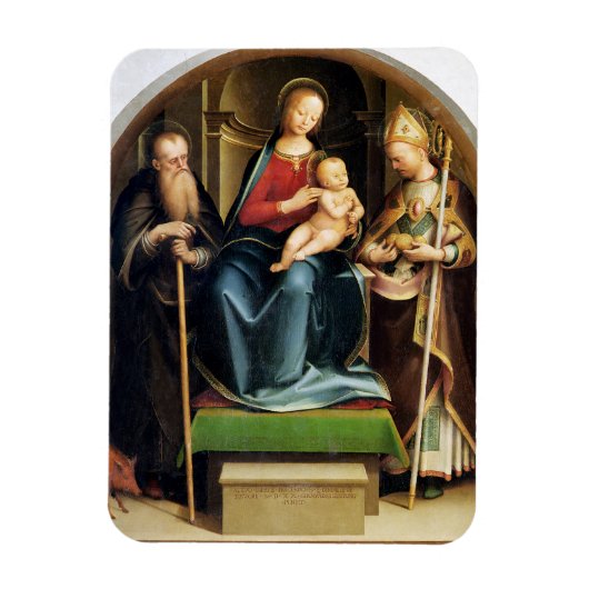 Madonna en Child met St. Anthony Abbot en St. N Magneet (Verticaal)