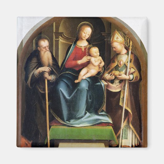 Madonna en Child met St. Anthony Abbot en St. N Magneet (Voorkant)