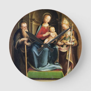 Madonna en Child met St. Anthony Abbot en St. N Ronde Klok