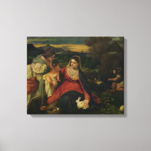 Madonna en Child met St. Catherine c. 1530 Canvas Afdruk