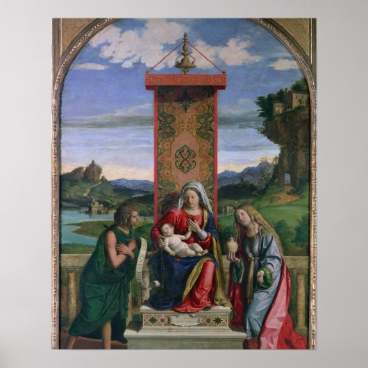 Madonna en Child met St. John de Baptist en Ma Poster (Voorkant)