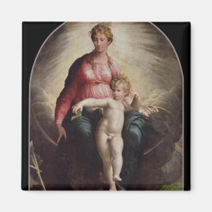 Madonna en Child met St. John en St. Jerome, 15 Magneet