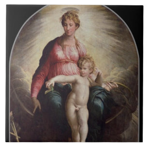 Madonna en Child met St. John en St. Jerome, 15 Tegeltje