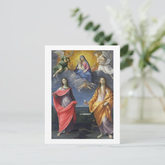 Madonna en Child met St. Lucy en Mary Magdalene Briefkaart (Staand voorkant)