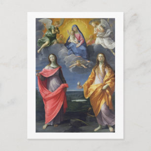 Madonna en Child met St. Lucy en Mary Magdalene Briefkaart